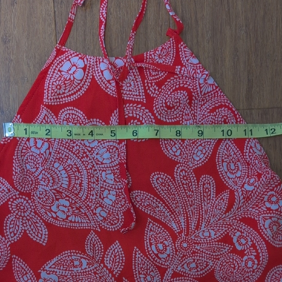 Show Me Your MuMu Katy Orange-Red Print Halter Dress Size S - Picture 11 of 12